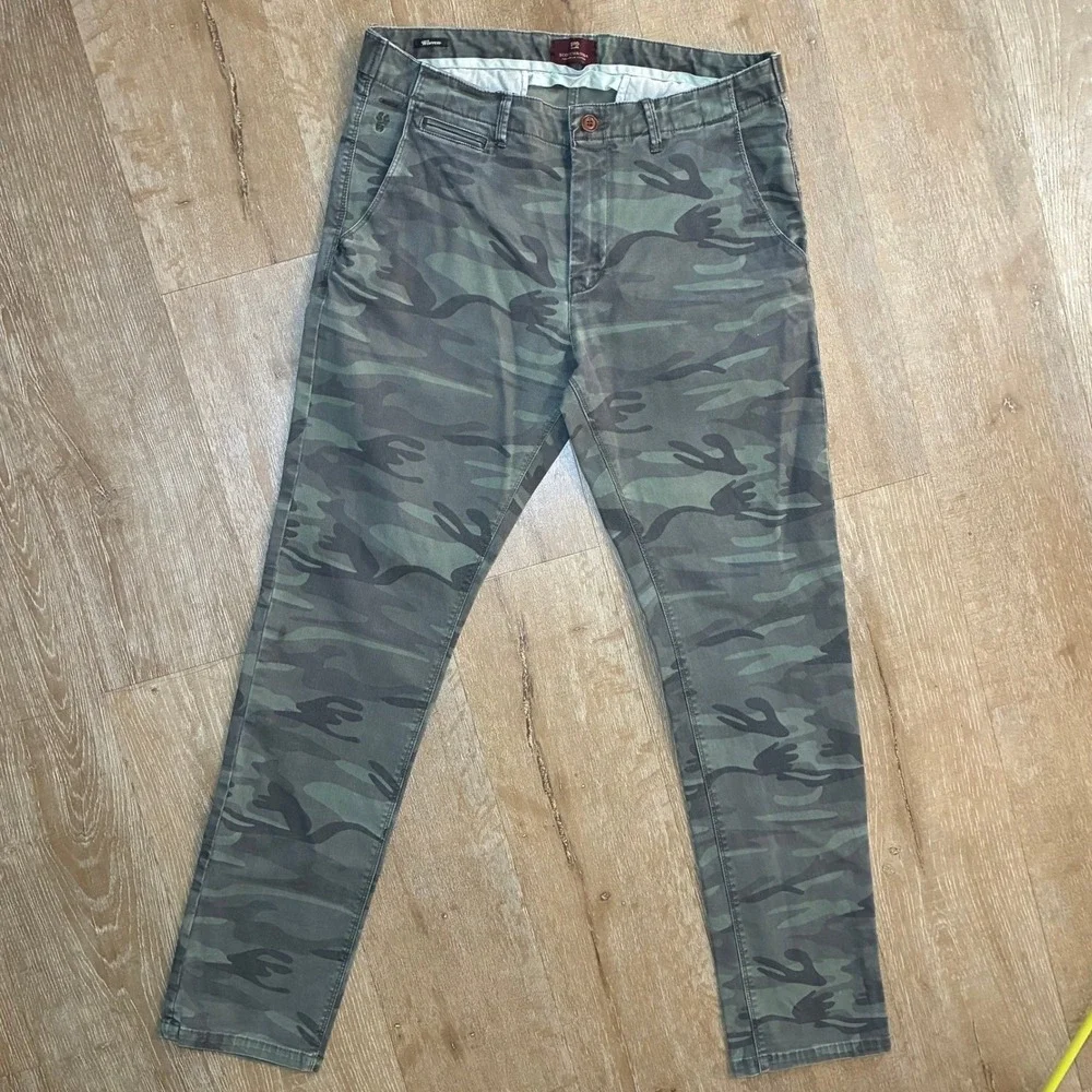 Scotch & Soda Warren Camo Chino Straight Leg Pants 100% Cotton Mens 32x32 EUC
